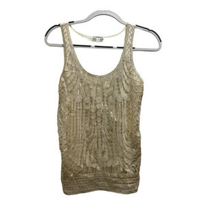 Champagne Glitter Crochet Express Tank